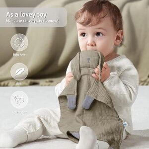 Lulu moon Baby Security Blanket‎ for Unisex, 100% Cotton Puppy Lovey